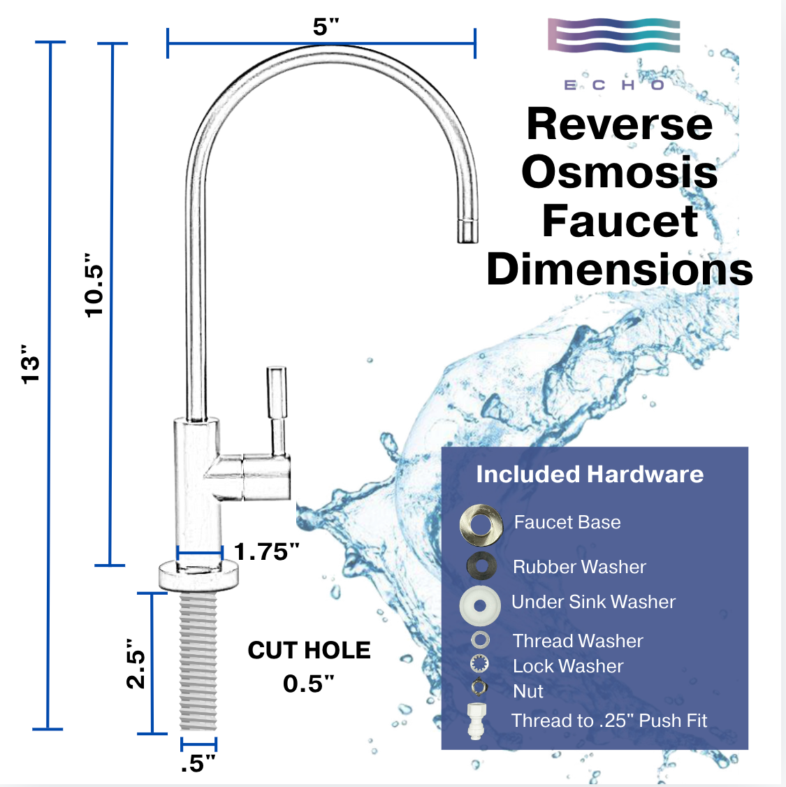 ECHO RO/Flow Faucet: Sized for a spare countertop hole.