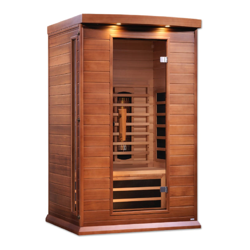 Maxxus 2-Person Full Spectrum Near Zero EMF FAR Infrared Sauna, front angle view
