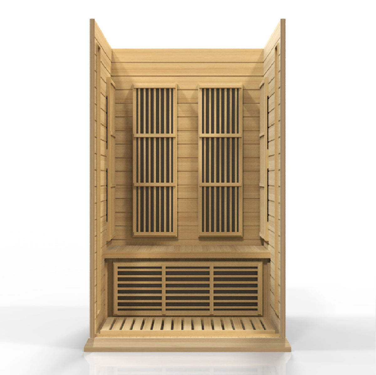 Maxxus 2-Person Low EMF FAR Infrared Sauna, interior with heating panels