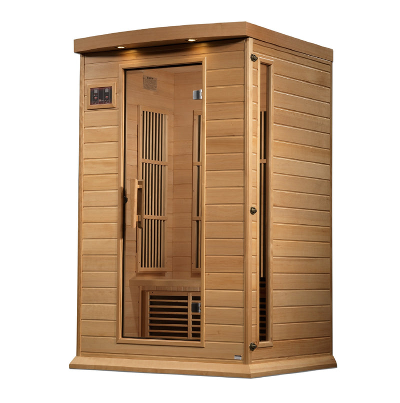 Maxxus 2-Person Near Zero EMF FAR Infrared Sauna, front angle view