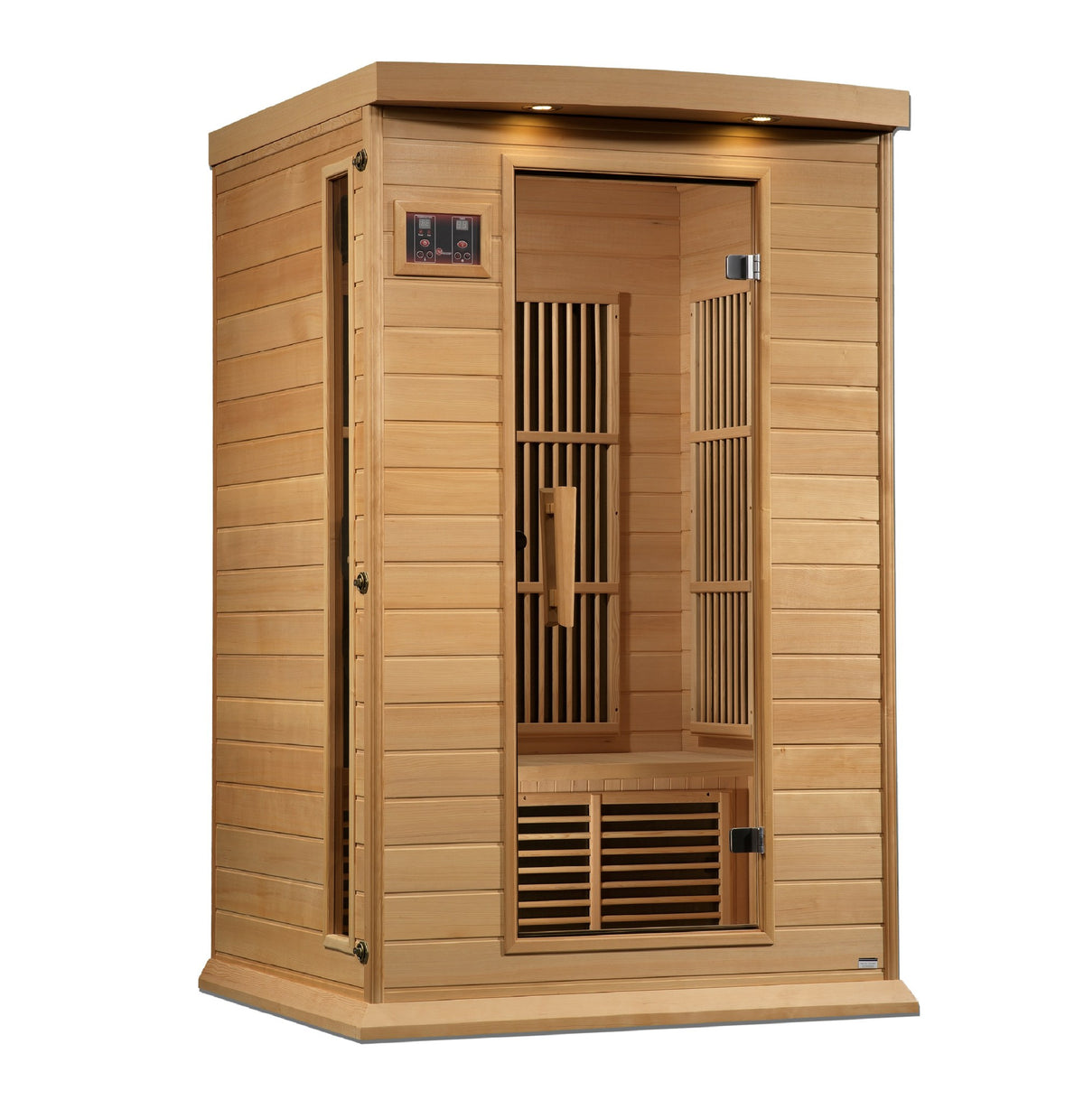 Maxxus 2-Person Near Zero EMF FAR Infrared Sauna, side angle view
