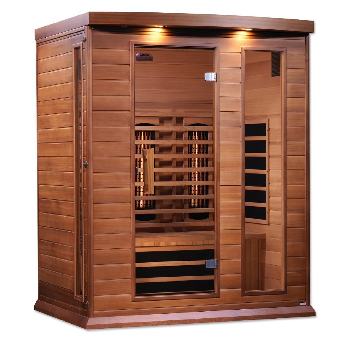 Maxxus 3-Person Full Spectrum Near Zero EMF FAR Infrared Sauna, front angle view