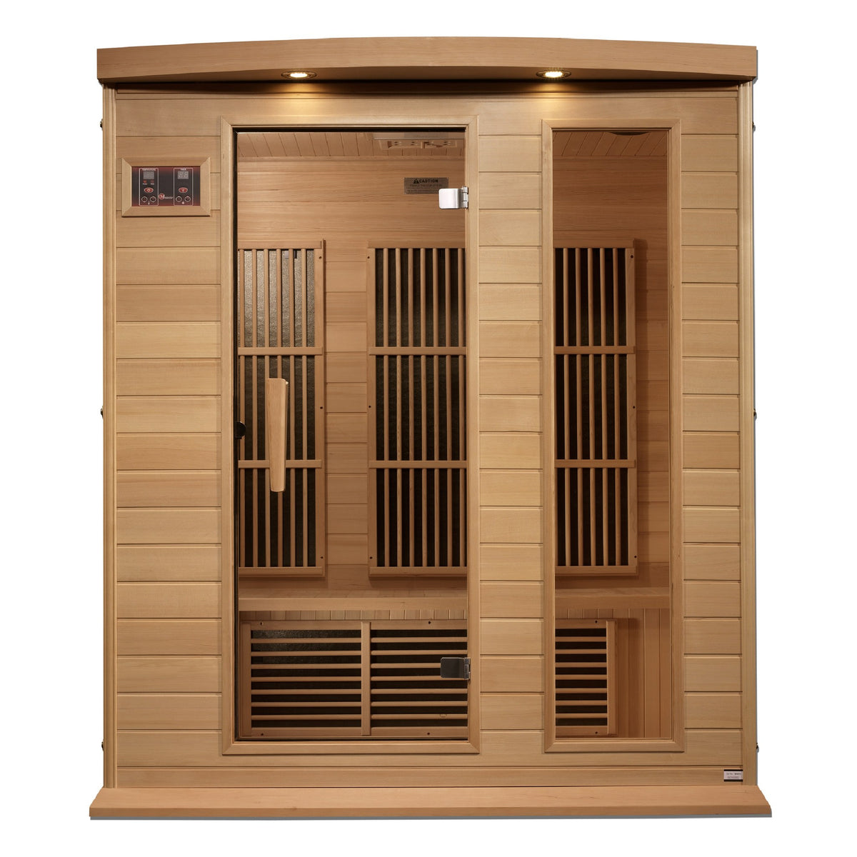 Maxxus 3-Person Near Zero EMF FAR Infrared Sauna, front view