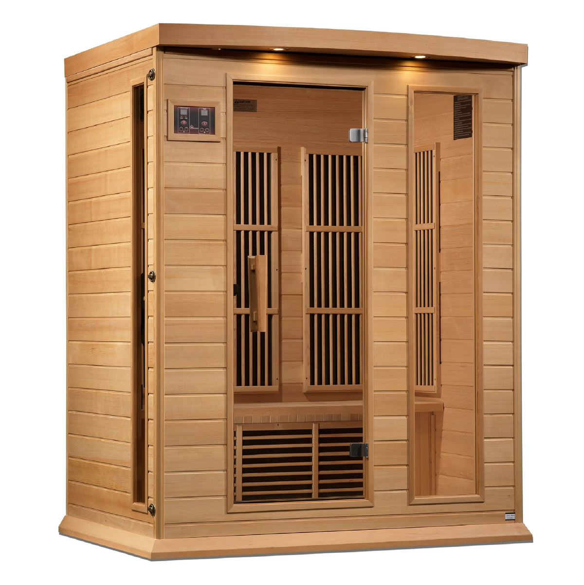 Maxxus 3-Person Near Zero EMF FAR Infrared Sauna, side angle view