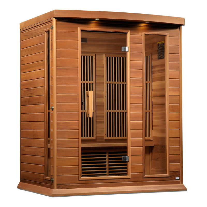 Maxxus 3-Person Near Zero EMF FAR Infrared Sauna, front angle view