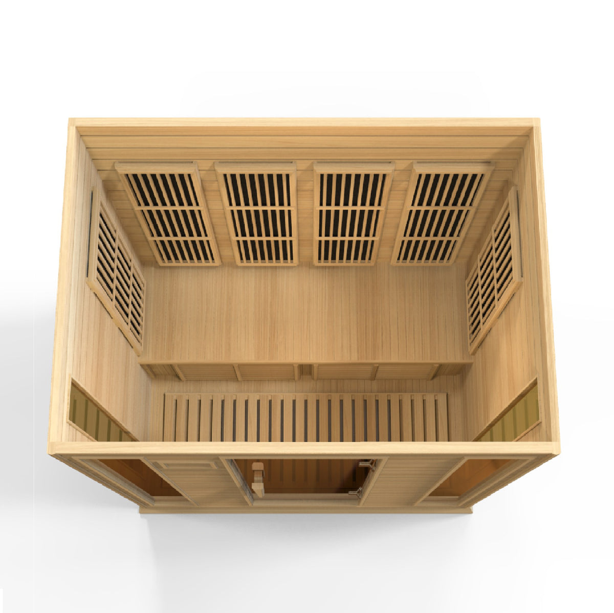 Maxxus 4-Person Low EMF FAR Infrared Sauna, interior from above