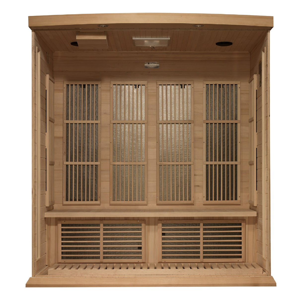 Maxxus 4-Person Near Zero EMF FAR Infrared Sauna, interior with heating panels