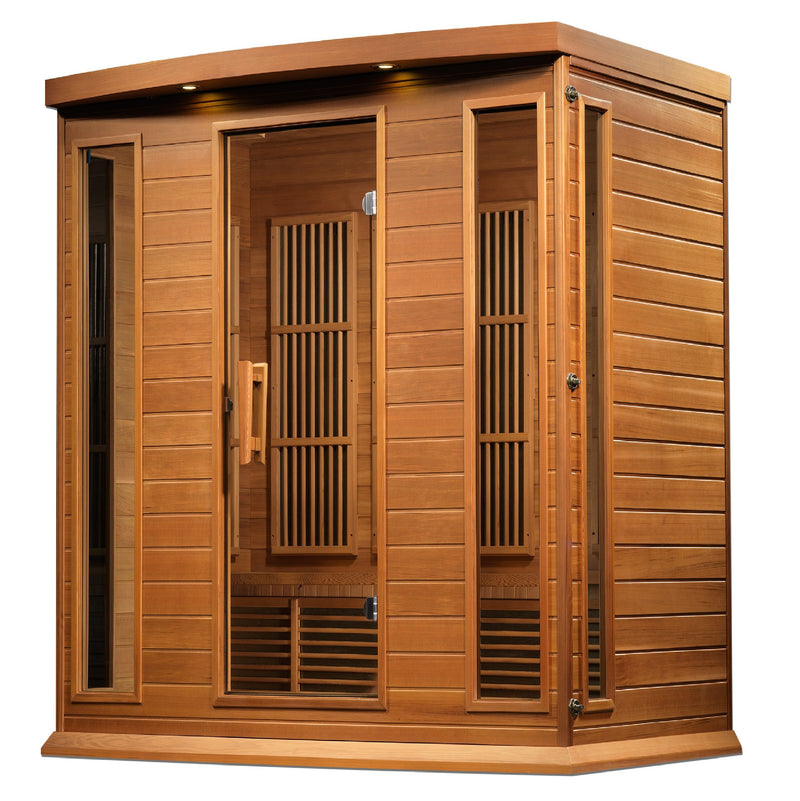 Maxxus 4-Person Near Zero EMF FAR Infrared Sauna, front angle view