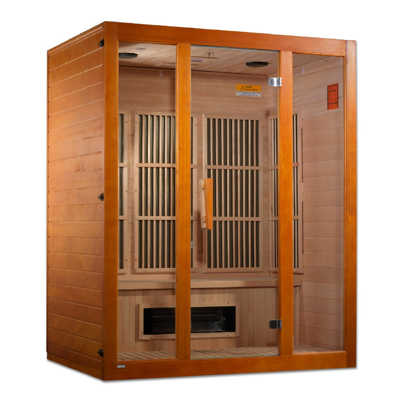 Maxxus Alpine 3-Person Low EMF FAR Infrared Sauna, front angle view
