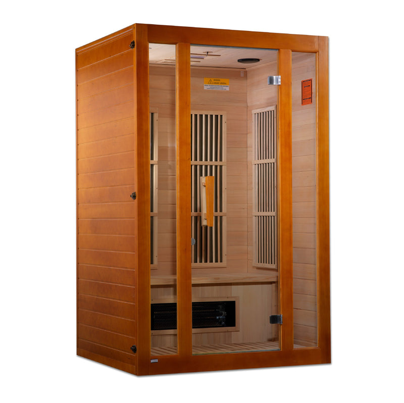 Maxxus Aspen 2-Person Low EMF FAR Infrared Sauna, front angle view