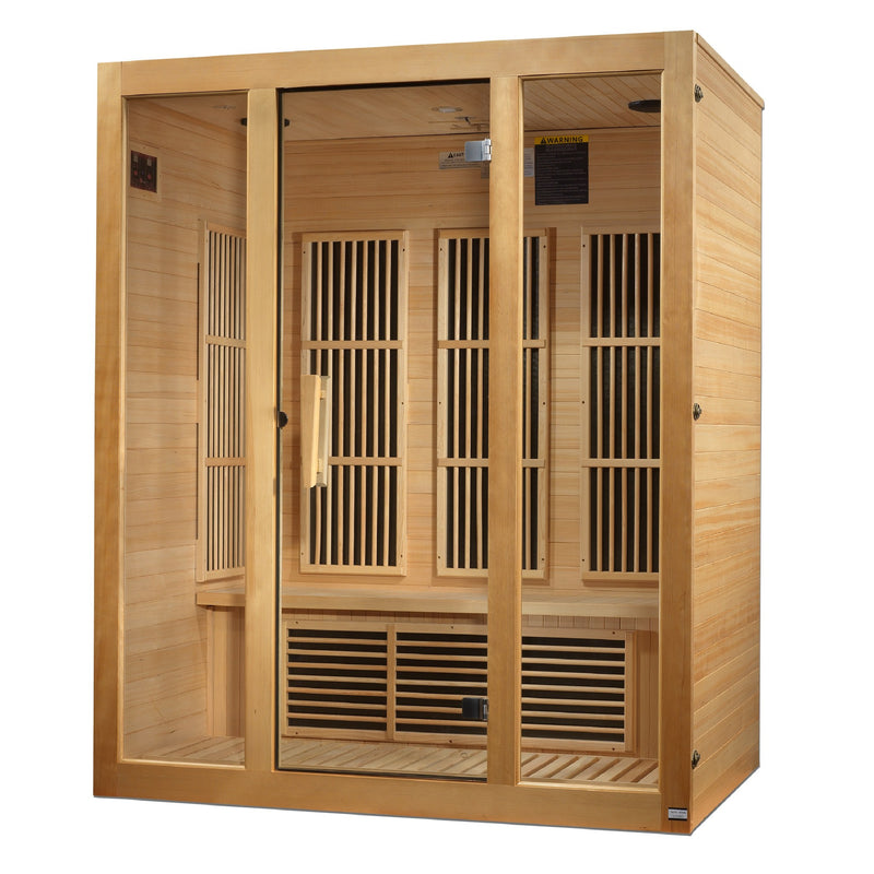 Maxxus Bellevue 3-Person Low EMF FAR Infrared Sauna, front angle view