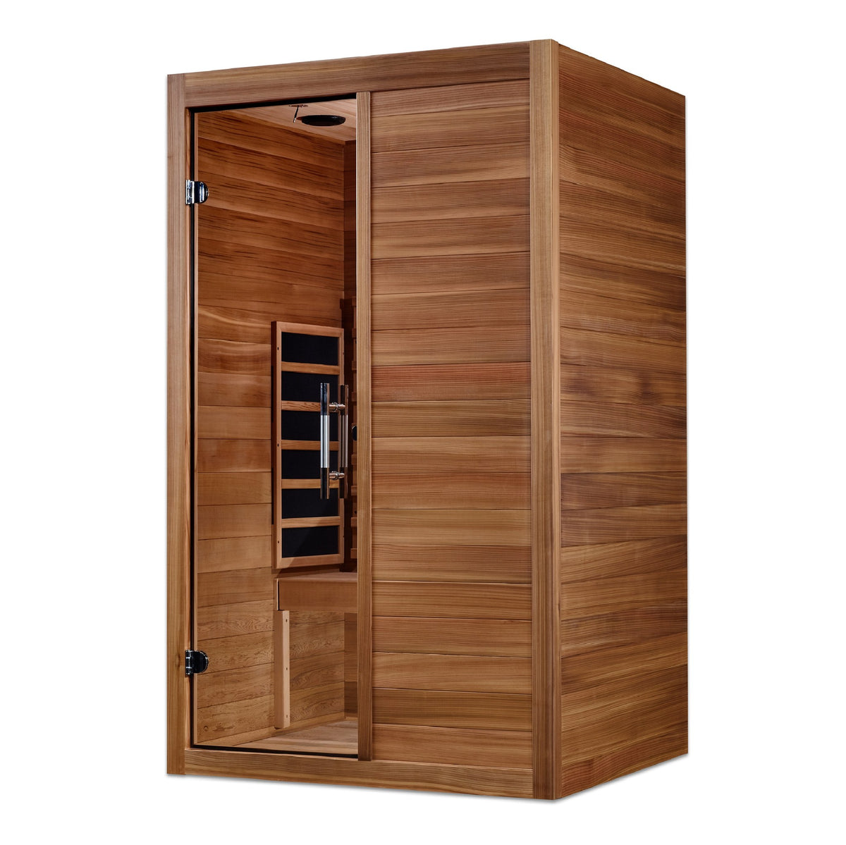 Maxxus S-Line Yoga 2-Person Full Spectrum Near Zero EMF FAR Infrared Sauna, side angle view