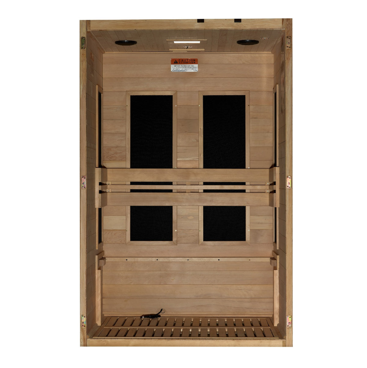 Maxxus S-Line Yoga 2-Person Low EMF FAR Infrared Sauna, interior with the bench removed