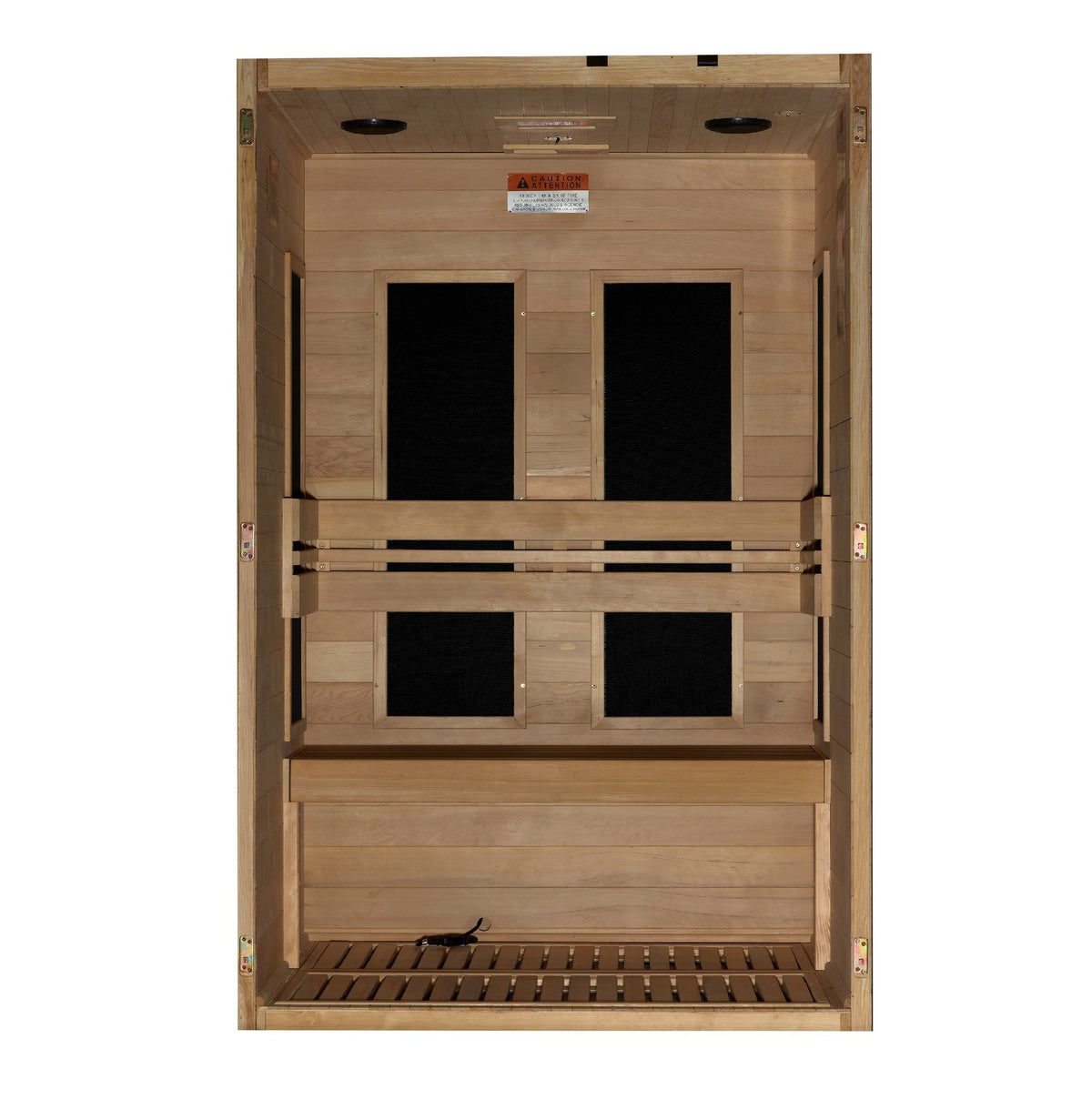 Maxxus S-Line Yoga 2-Person Ultra Low EMF FAR Infrared Sauna, interior with heating panels