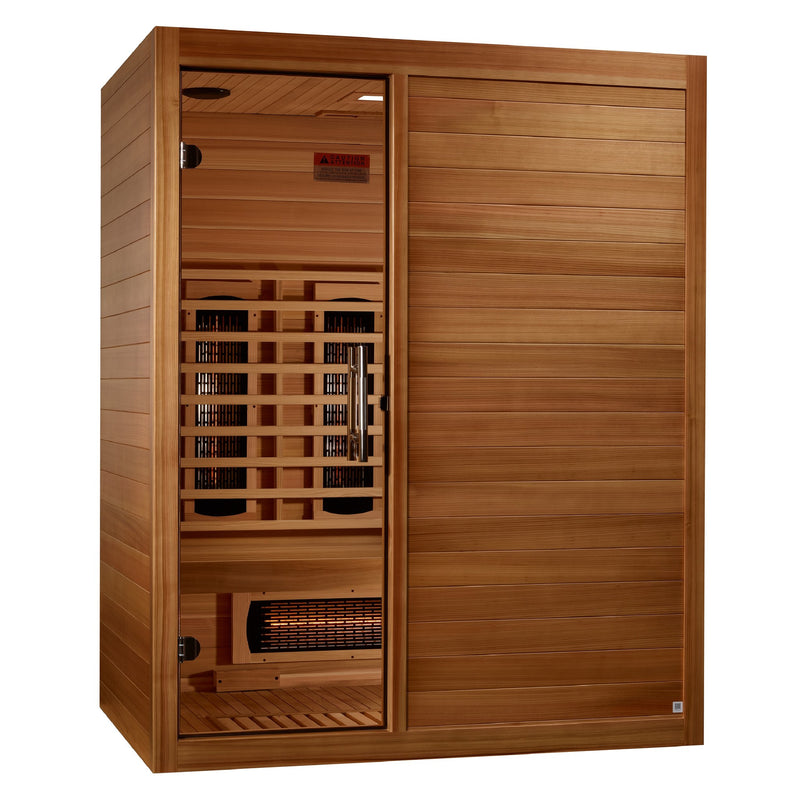 Maxxus S-Line Yoga 3-Person Full Spectrum Near Zero EMF FAR Infrared Sauna, front angle view
