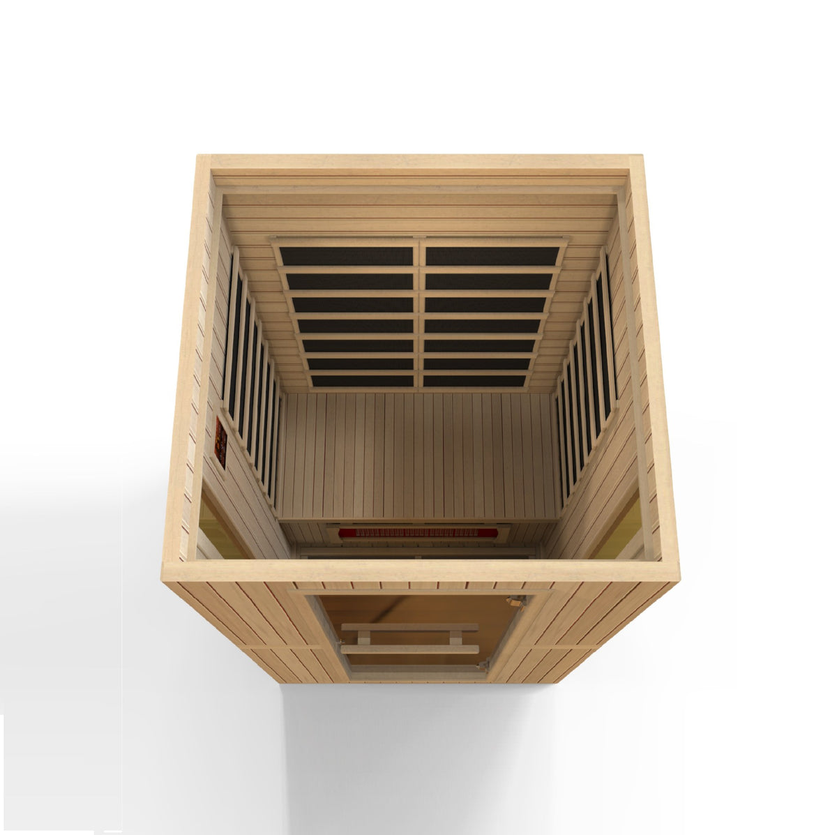 Maxxus Serenity 2-Person Low EMF FAR Infrared Sauna, interior from above