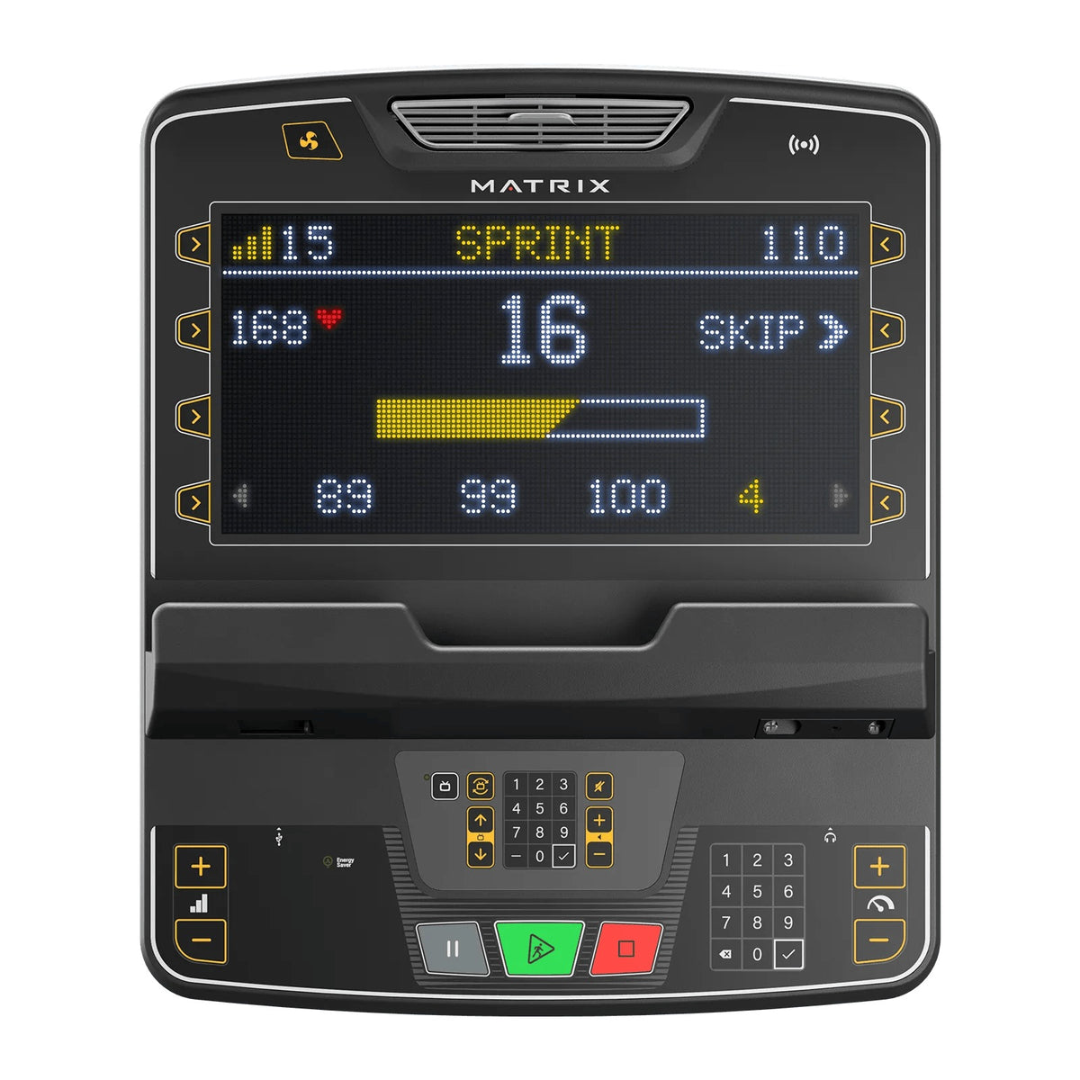Matrix Premium LED console with Sprint 8 workout