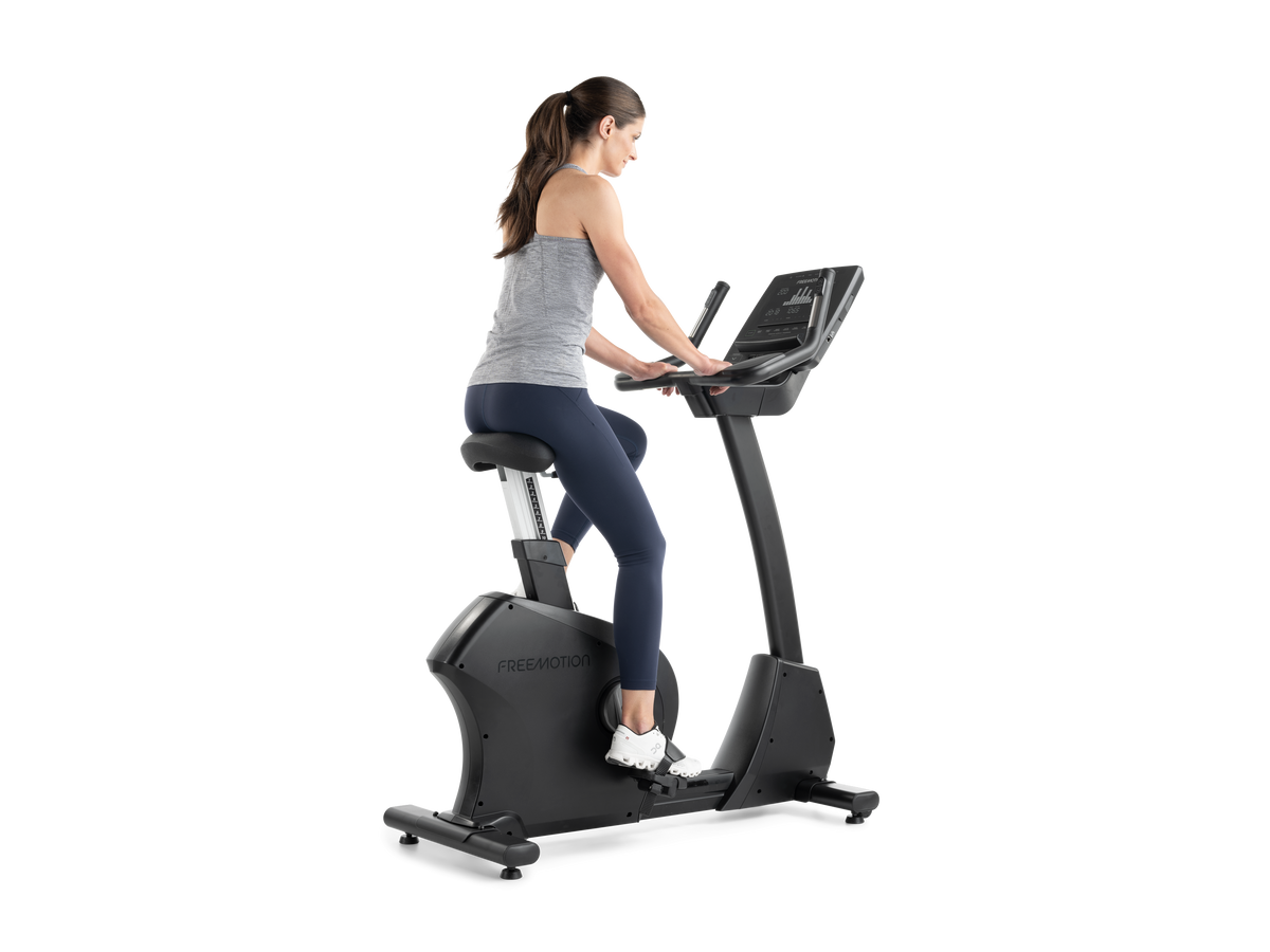 Rider on the u10.9b upright bike