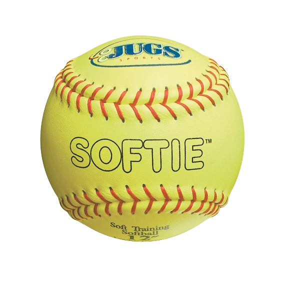JUGS Softie® Genuine Leather Practice Softballs, Optic Game-Ball Yellow™, 1 Dozen