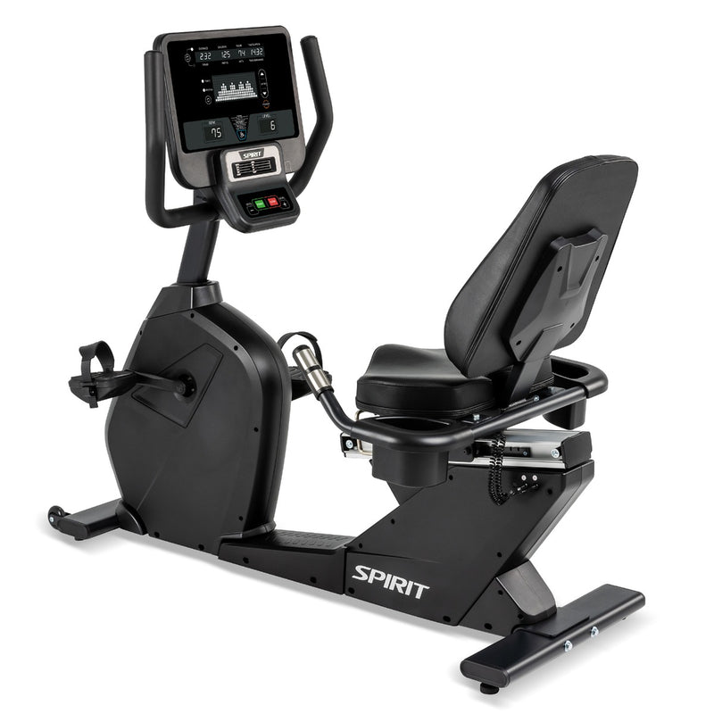 Spirit CR800 semi-recumbent bike with LED console