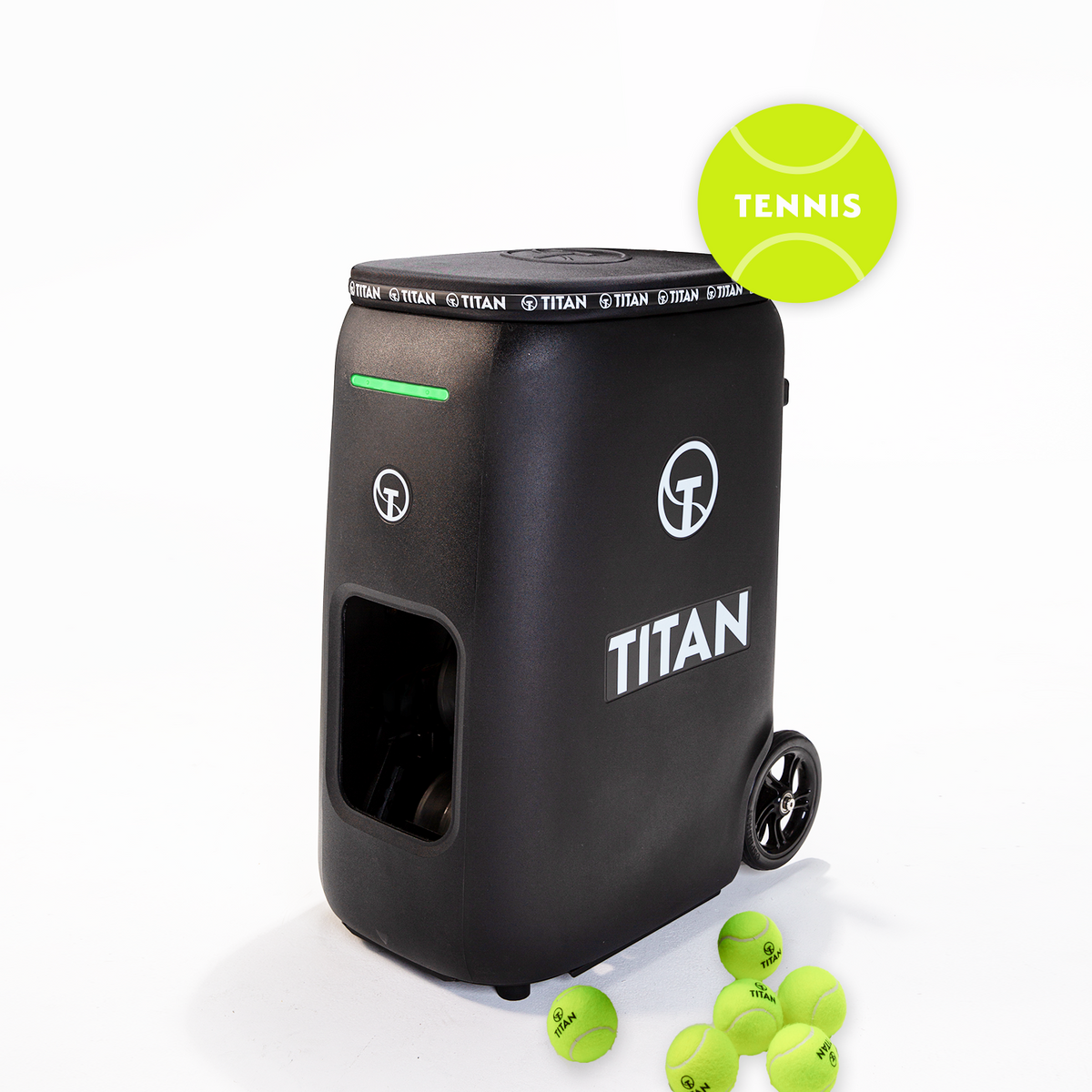 Titan ONE tennis ball machine with tennis balls