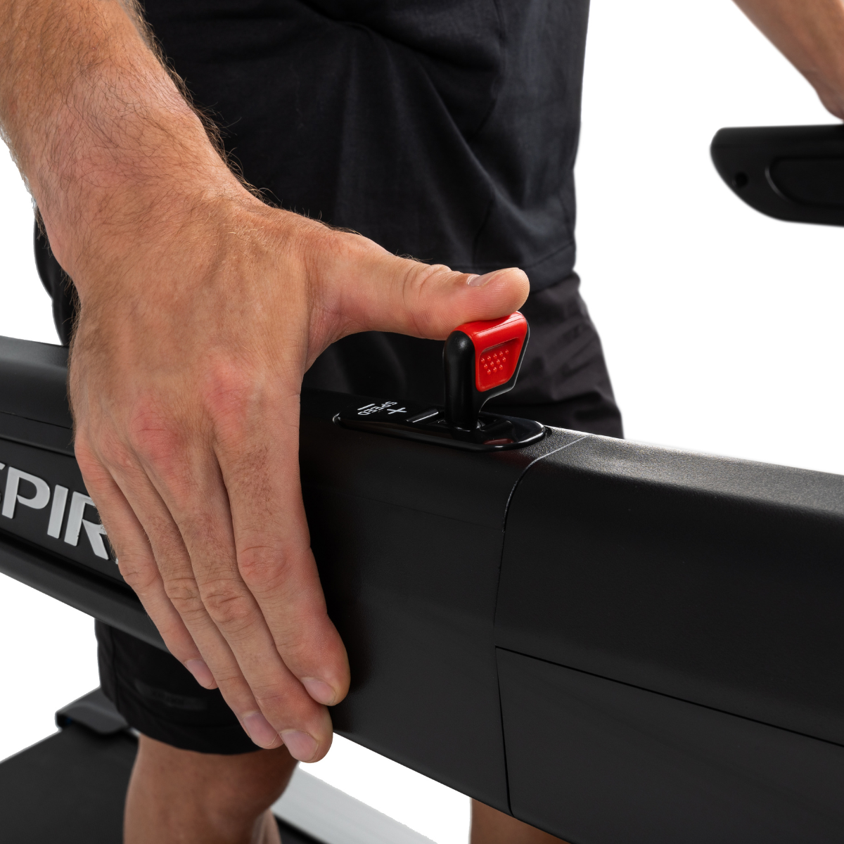 Rocker-style handlebar speed and incline shifter